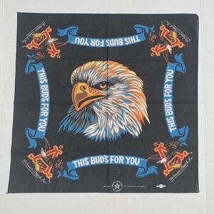 1995 VTG Anheuser Busch Scarf Bandanna Eagle Blue 21" Square USA #39